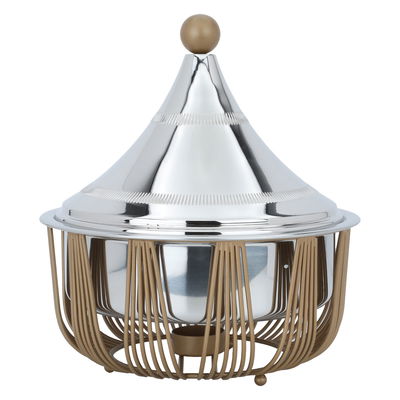 Al Saif Gallery Steel Food Heater, 24 x 24 x 24 cm, with base - silver copper product image 1