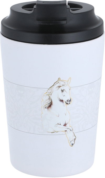 Al Saif Gallery Steel Horse Print Thermos Mug, 240 ml, 8 oz - White product image 2