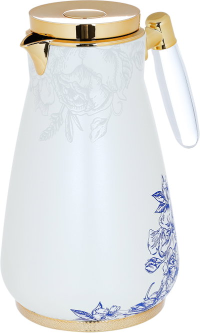 Al Saif Gallery Victoria thermos set, 1/0.75 liter, thermal glass inner container, steel outer shell - golden white product image 5