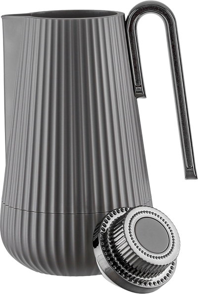 Glory Sumo Thermos, 0.7 Liter, Nickel Handle, Glass Interior, Pump - Glossy Black Cappuccino product image 5