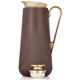 Al Saif Gallery Everest glass thermos, 1 liter, brown plastic-wooden outer shell product image 2