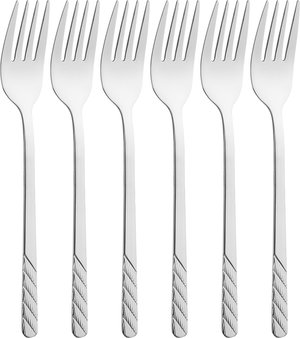 طقم شوك حلا ستانلس ستيل السيف غاليري, 6 قطع، منقوش - فضي product image