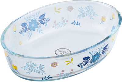 صينية فرن زجاج السيف غاليري، 2.4 لتر، نقش زهور، 30x21x6 سم - شفاف product image 3