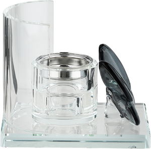 مبخرة زجاج السيف غاليري، قاعدة مزينة فراشة اسود، 12x9x10 سم - شفاف product image