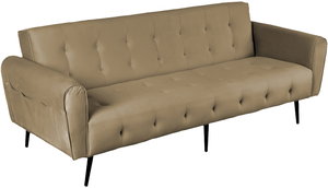 كنبة سرير مونتيلا خشب سويدي باك كومفورت، 190x70x90 سم، قماش مخمل - بني product image