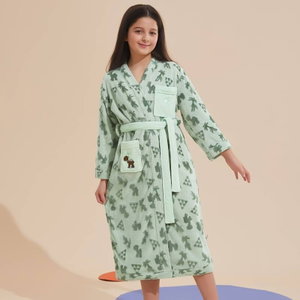 روب اطفال كورال فليس ريفي، 8-6 سنوات - اخضر فاتح product image