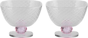 Al Saif Gallery Glass Bowl Set, 10x10x8 cm - Clear Pink product image