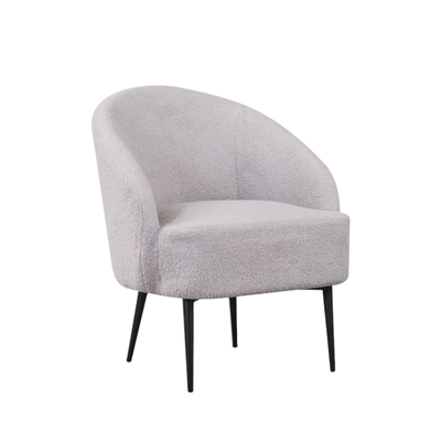 كرسي مودرن معدن، 85×80×75 سم، قماش بوكليه - رمادي product image 5