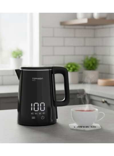 غلاية كهربائية تايفون، 1500 واط، 1.8 لتر، شاشة ديجيتال، TY-01-013 - اسود product image 3