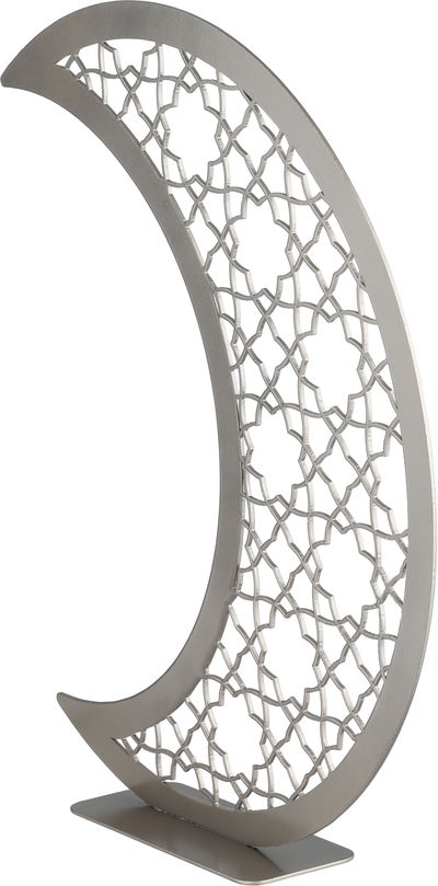 إستاند زينة بنقش إسلامي استيل، شكل هلال، 25x5x31 سم - بيج product image 3
