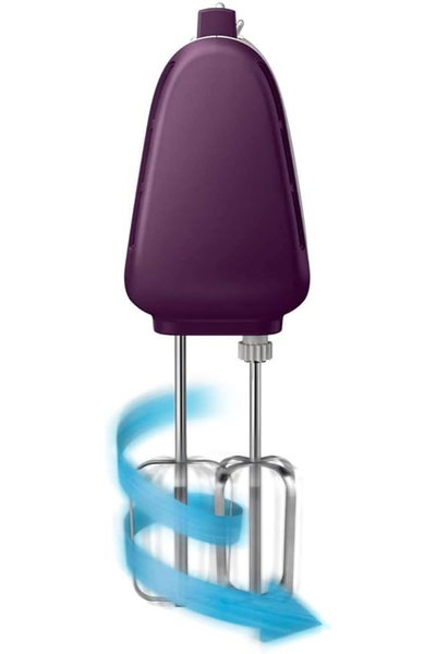 Philips HR3740/11 Hand Mixer, 400W, 5 Speeds - White/Purple product image 4