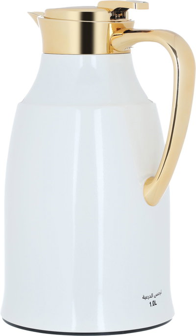 Al Saif Gallery Diriyah thermos, 1 liter, thermal glass inner container, steel outer shell - white product image 4