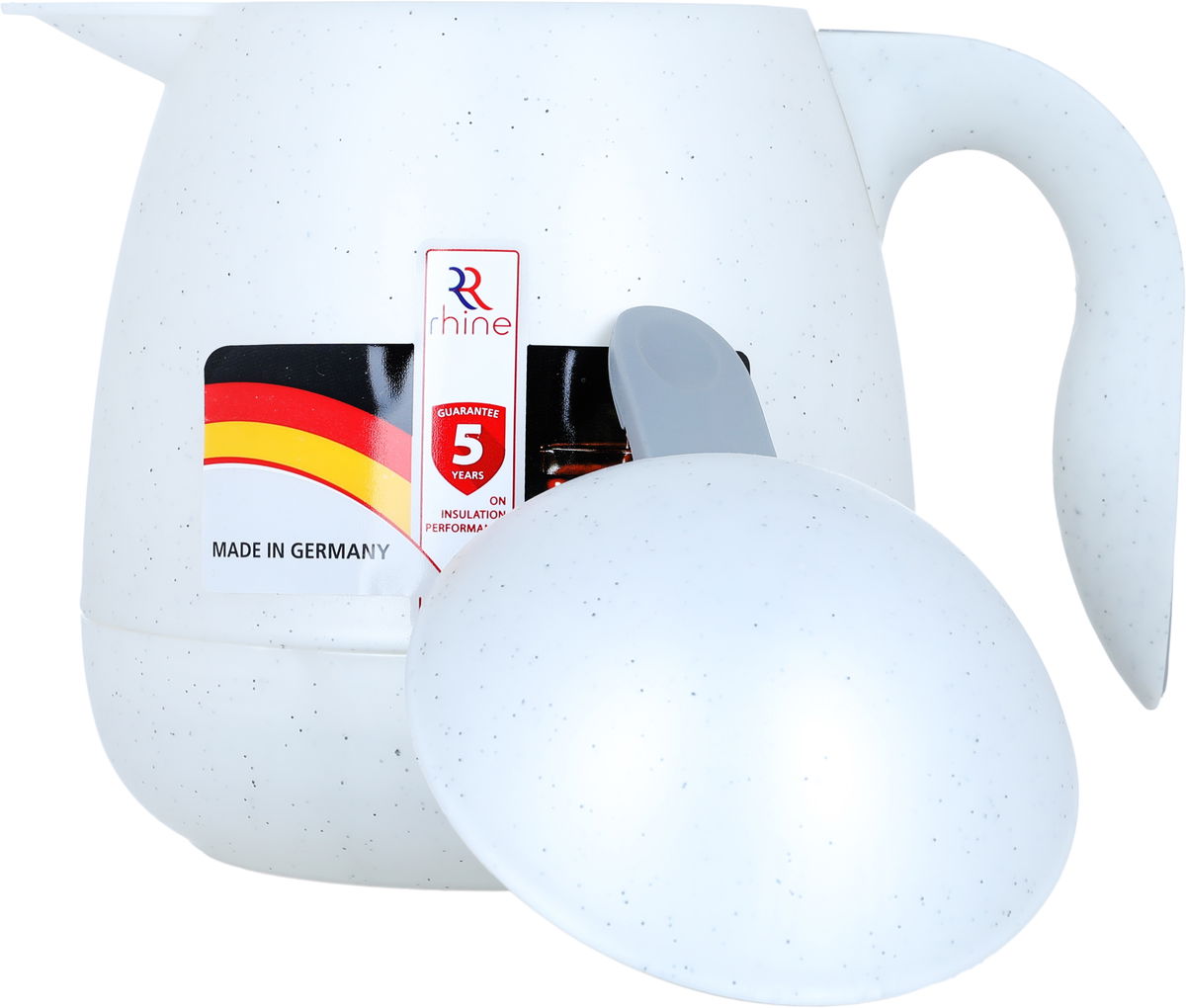 Al-Rhine thermos, 0.5 liters, compressor, thermal glass inner container, plastic outer shell - white product image 5
