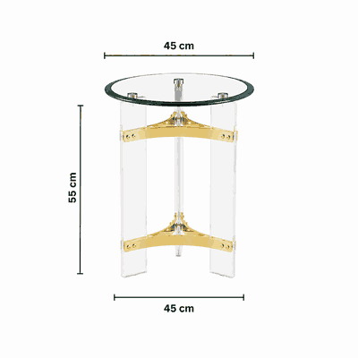 طقم طاولات زجاج و ستيل و اكرليك، 5 قطع - شفاف ذهبي product image 4