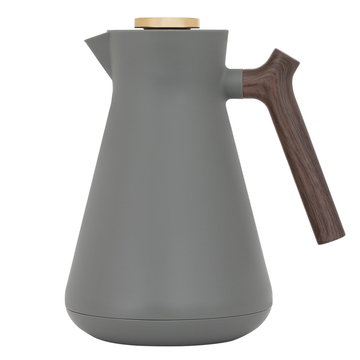 Everest Amada Thermos, 1 liter, wooden handle, thermal glass inner shell, plastic outer shell - dark gray product image