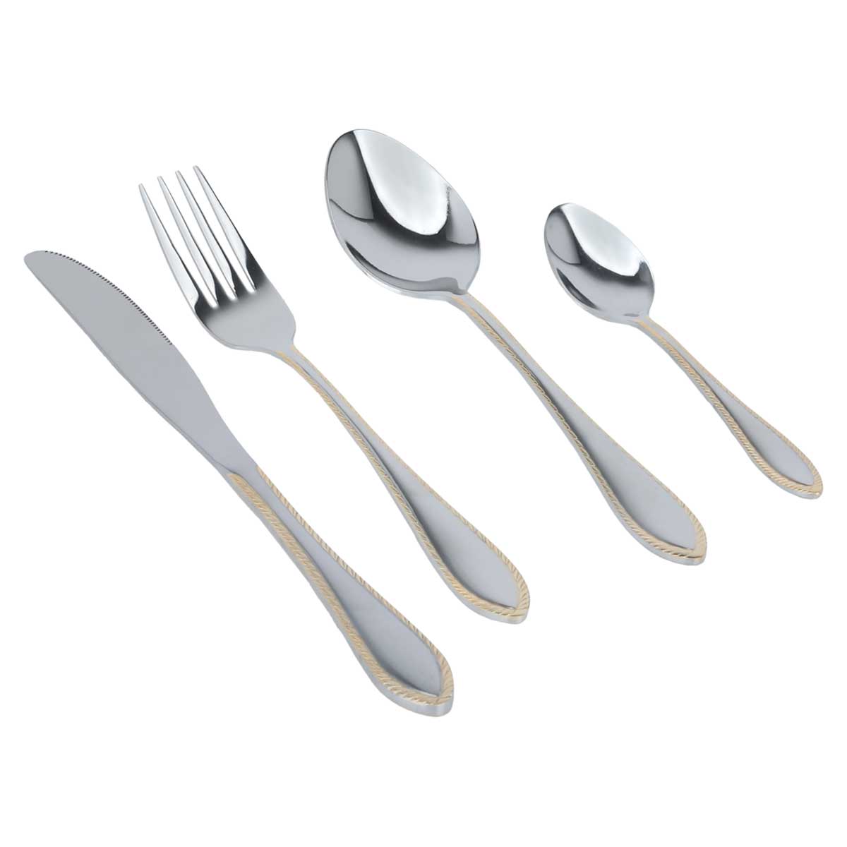 طقم ملاعق استيل السيف غاليري، 24 قطع - فضي ذهبي product image 2