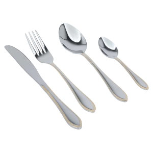 طقم ملاعق استيل السيف غاليري، 24 قطع - فضي ذهبي product image 2