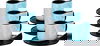 Al Saif Gallery porcelain coffee cups set, 12 pieces - black white product image 1