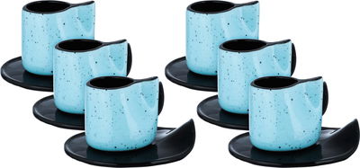 Al Saif Gallery porcelain coffee cups set, 12 pieces - black white product image 1
