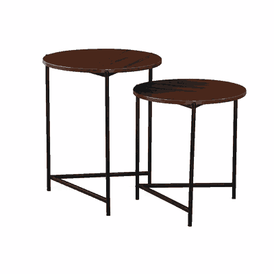 طقم طاولات خشب MDF و معدن، قطعتين - بني اسود product image 4