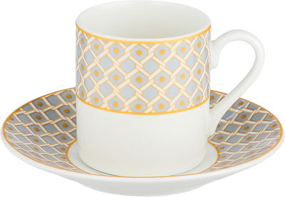 طقم فناجين قهوة تركي مع صحون بورسلان السيف غاليري، 12 قطعة، 80 مل - متعدد الالوان product image 2