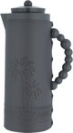 Al Saif Gallery Royal 7T thermos, 1 liter, leather covered, palm pattern, glass inner case, plastic outer case - dark gray product image 2
