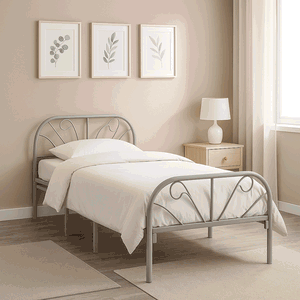 سرير حديد، 40×90×190 سم - رمادي product image