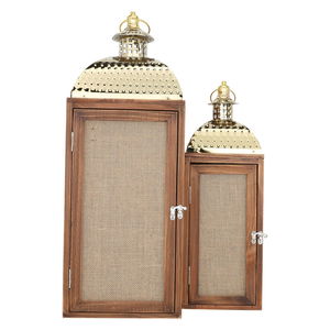 طقم فوانيس خشبي السيف غاليري، 2 قطعة - بني product image 3