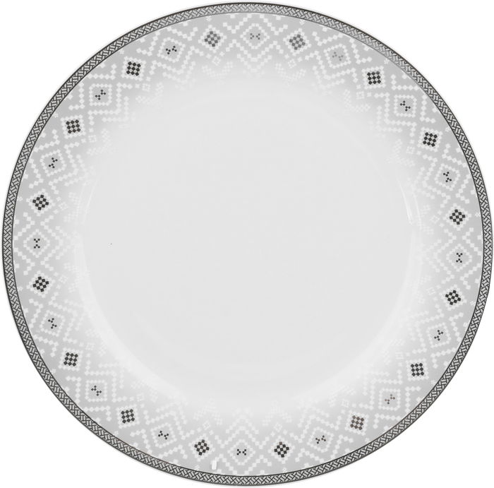 طقم سفرة بورسلان السيف غاليري، 24 قطعة، شكل دائري بحافة رمادي - ابيض رمادي product image 5