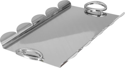 طقم طوفريات تقديم ستانلس ستيل، 3 قطع، منقوش، مقبض معدني - فضي product image 3