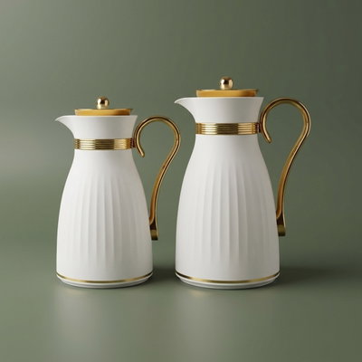 طقم ترامس دانة السيف غاليري، 0.7 / 1 لتر، حافظة داخلية زجاج حراري - ابيض product image 1