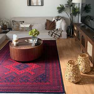 سجادة بوليستر سجادتي، 160×230 سم، تصميم خان محمدي تراثي - أحمر product image 2