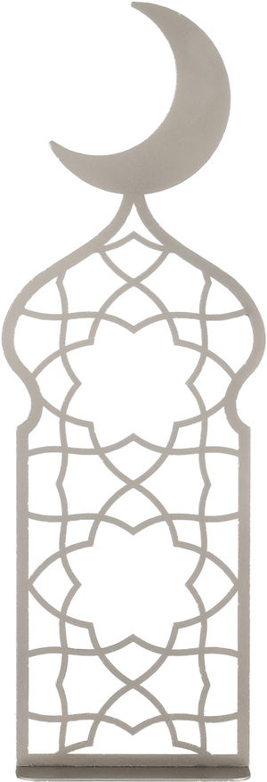 إستاند زينة بنقش إسلامي استيل، 12.3x4.5x40 سم - بيج product image