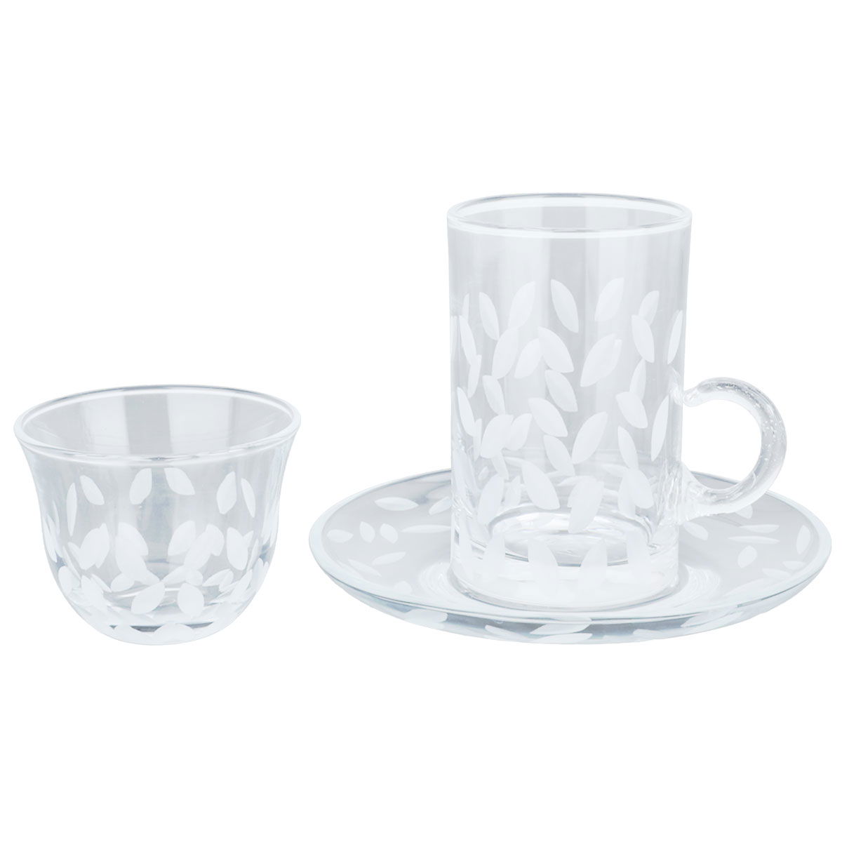 Al Saif Gallery glass tea and coffee set, 18 pieces - transparent product image 1