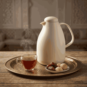 Thermos Penguin Pro Saif Gallery, 1 liter, glass inner case, pressure - Beige product image 2