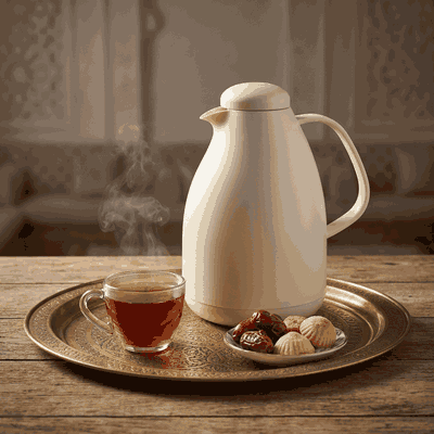 ترمس بطريق برو السيف غاليري، 1 لتر، حافظة داخلية زجاج، ضغاط - بيج product image 2