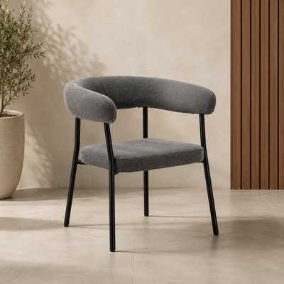كرسي مودرن حديد ضد الصداء، 73×53×52 سم، قماش شانيل - رمادي داكن product image 3