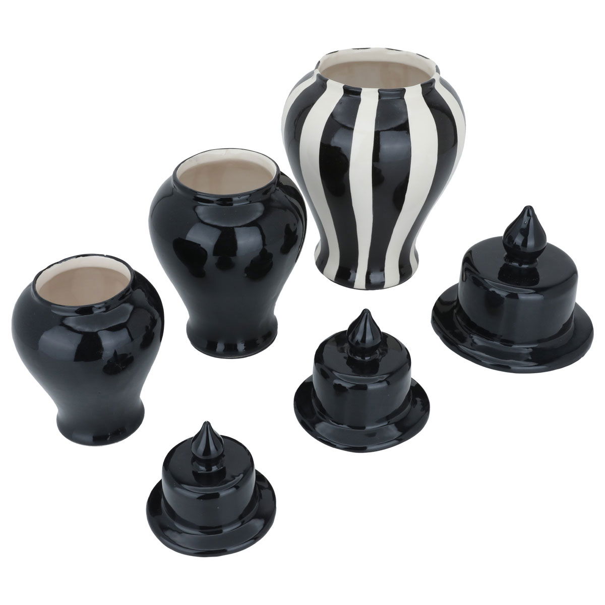 طقم مزهرية بورسلان السيف غاليري، 3 قطع - أسود product image 2