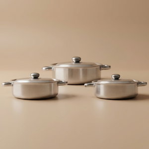 Robust Aluminum Cookware Set, 6 Pieces, 24/26/28 cm - Silver product image