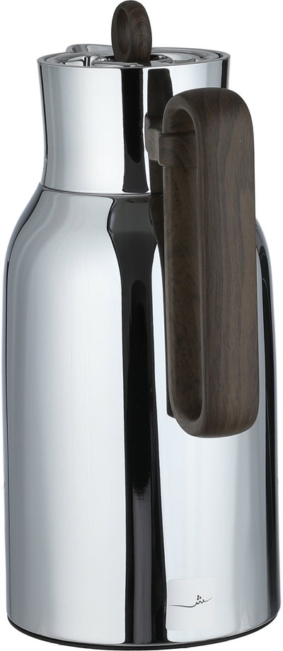 Al Saif Gallery Al Durra Thermos Set, 1/1 Liter, 2 Pieces, Glass Inner Container, Push Button, Wooden Handle - Silver product image 7