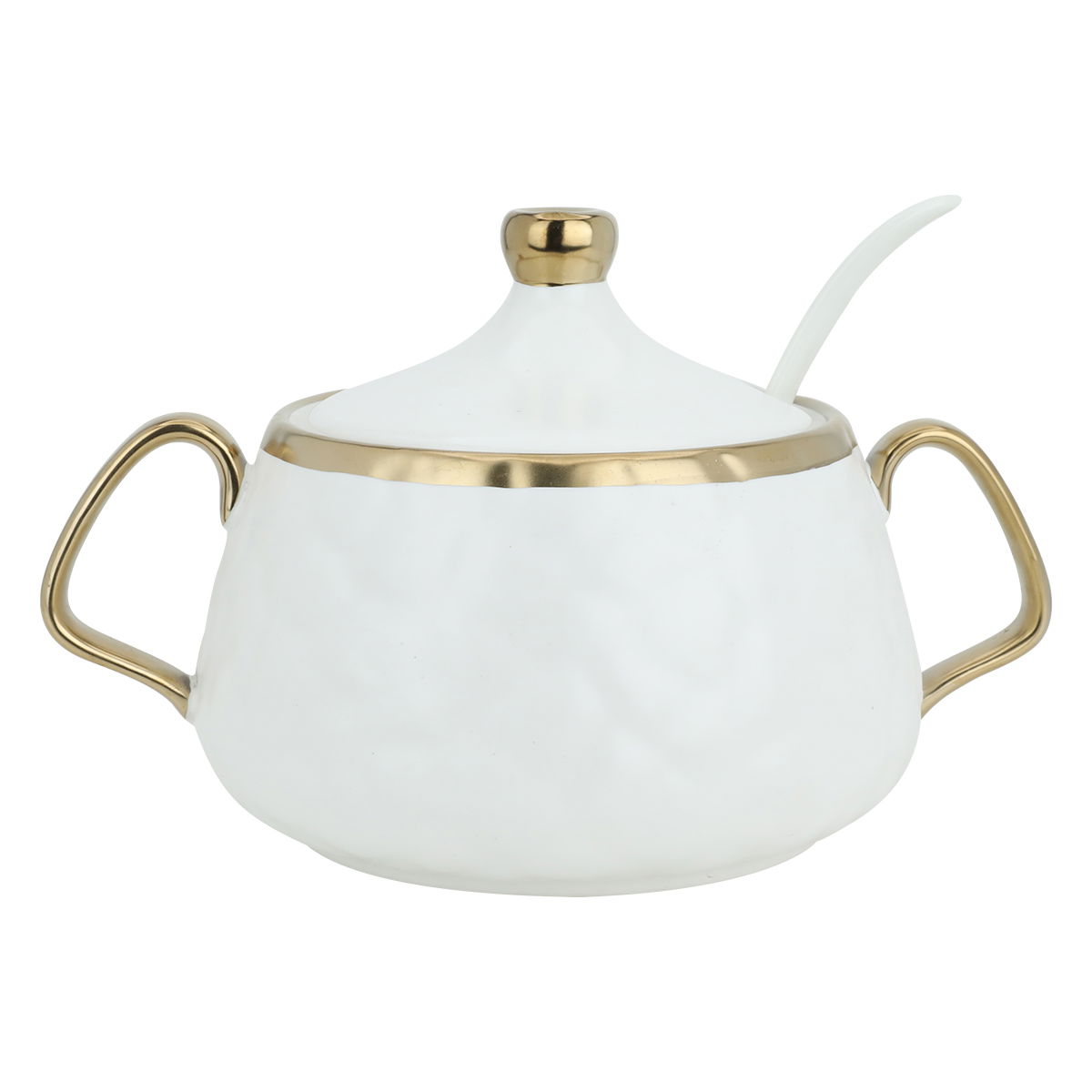 Al Saif Gallery Porcelain Soup Bowl, 21X21X19, With Lid - Golden White product image