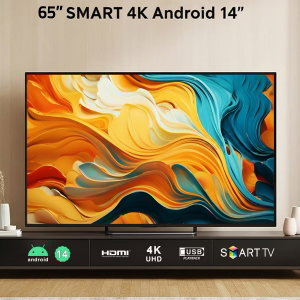Sreen Sret-32S1 32-Inch Frameless Qled Smart Tv, 4K Uhd, Led Screen, Android 14 - Black product image 2