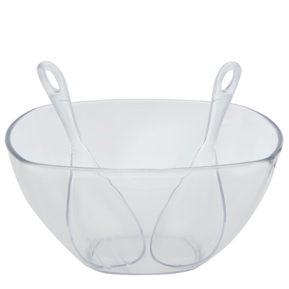 Al Saif Gallery acrylic salad bowl, 3 pieces, with spoons - transparent product image 2