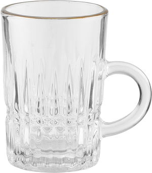 Max Glass Glass Tea Bialat Set, Gold Line 6 Pieces, 120ml - Clear product image 2