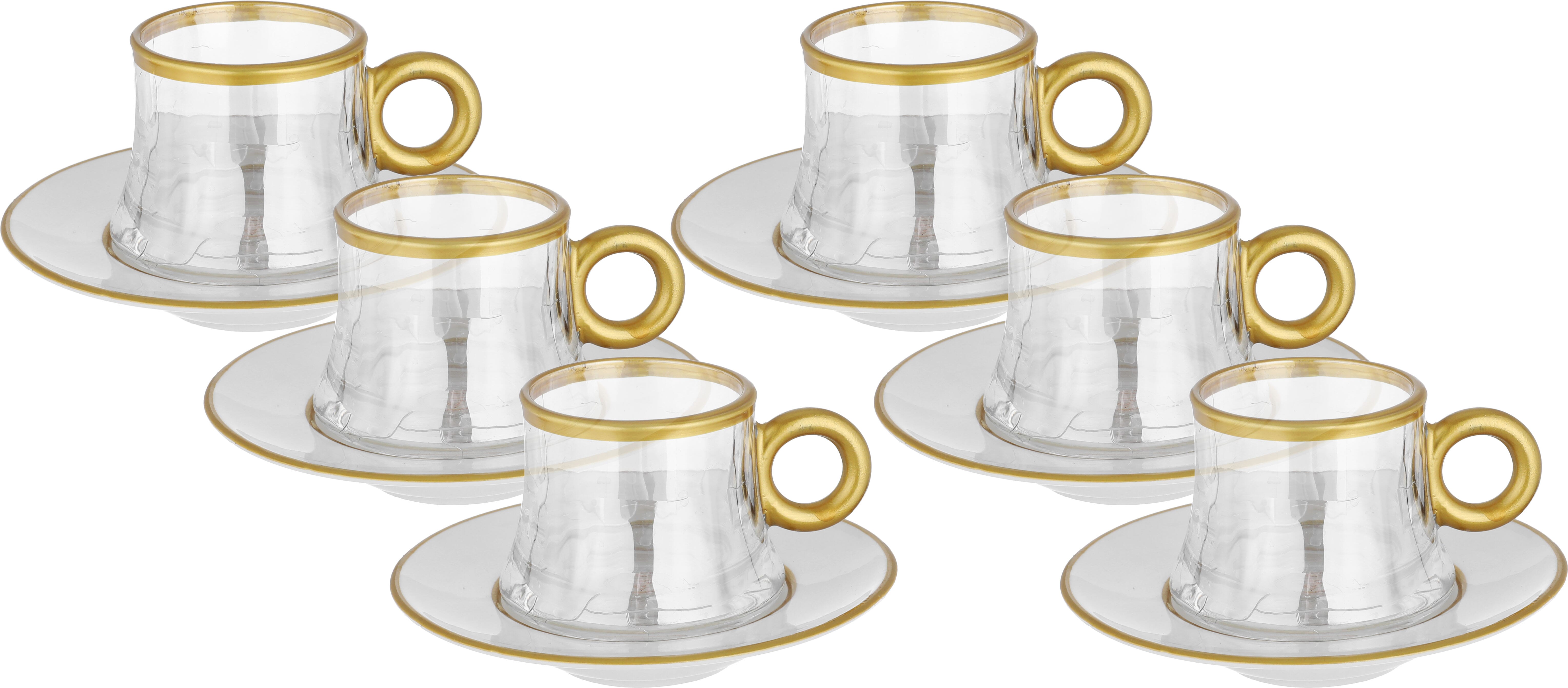Al Saif Gallery glass coffee cup set, 12 pieces - white product image 1