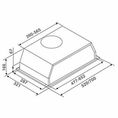 شفاط بلت ان باوماتيك، 75 سم، 700 متر مكعب/ساعة، 3 سرعات - اسود product image 3