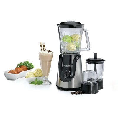 خلاط كهربائي بلاك اند ديكر، 600 واط، 1 لتر، 3 سرعات، BX600G-B5 - اسود فضي product image 2