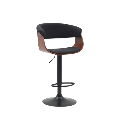 كرسي بار مودرن معدن، 90×40×40 سم، قاعدة جلد - اسود product image 2