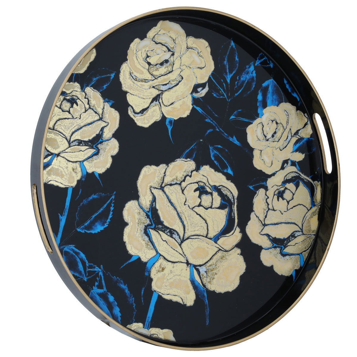 طوفرية تقديم دائرية خشب السيف غاليري، 45.6x45.6x4 سم - أسود product image 2