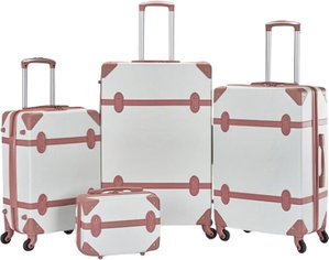 طقم شنط سفر ABS ليمرا، 4 مقاسات، 4 عجلات، WM-249 - أبيض روزجولد product image